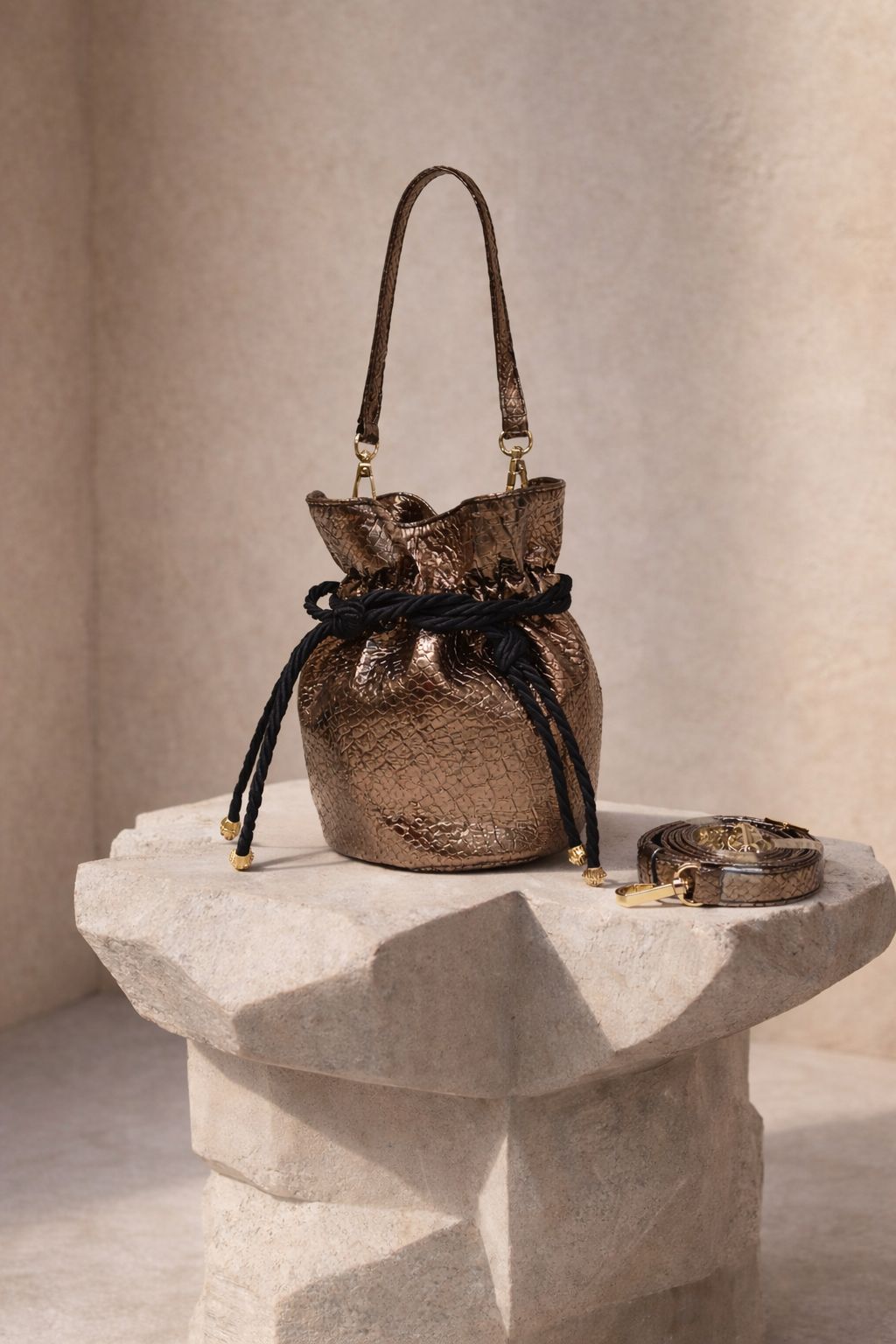 Mini Bucket Bag - Bronce